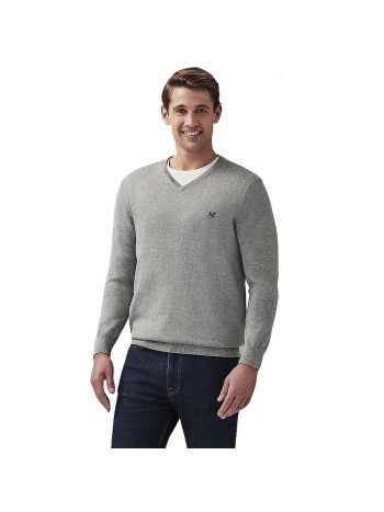 Herren-Pullover aus Baumwolle und Seide mit V-Ausschnitt